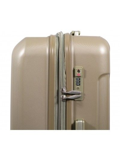Duża walizka POLIWĘGLAN AIRTEX 963 beżowaTSA